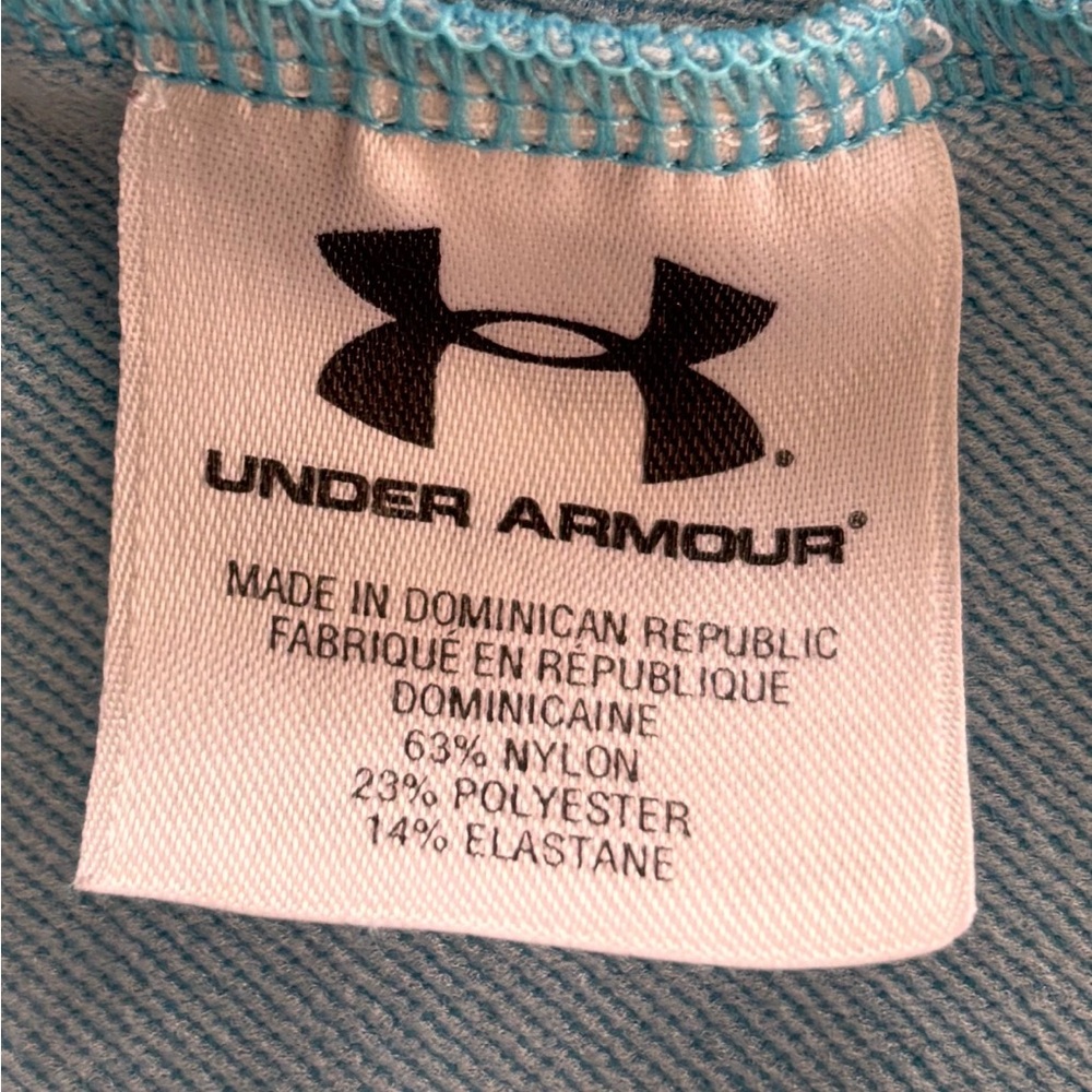 Under Armour ColdGear Performance Mock-neck Top Pullover Cyan Color Size MD - Picture 7 of 8